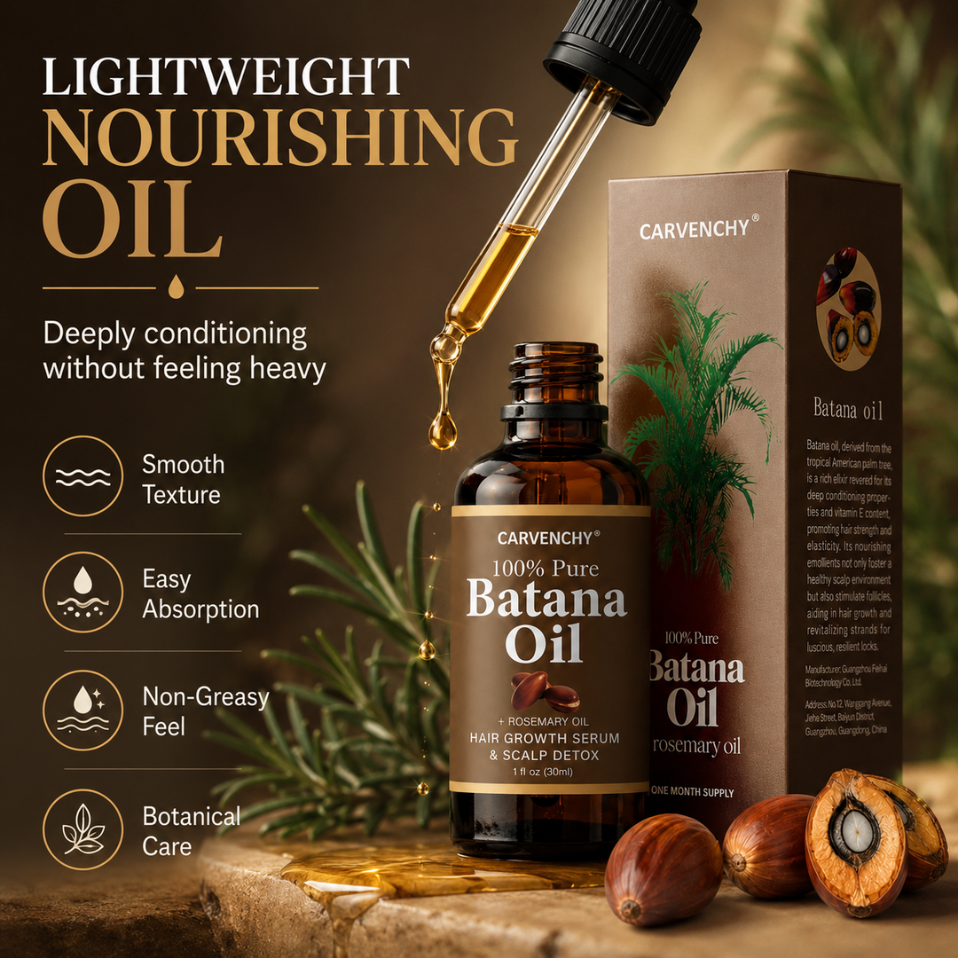 Batahna oil, strengthens healthy hair, makes hair longer, denser, and thicker