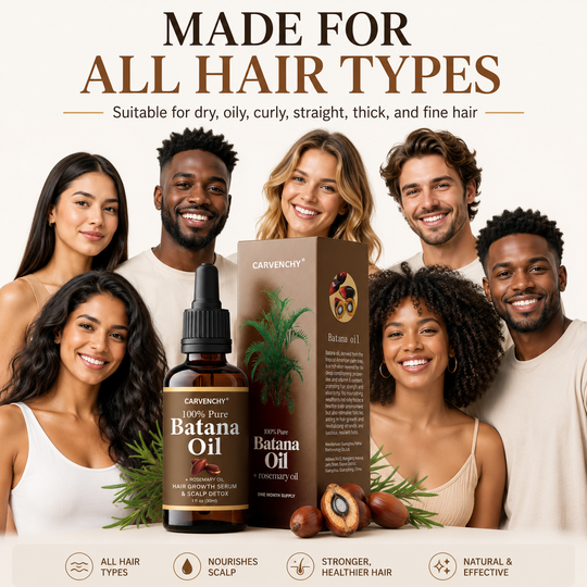Batahna oil, strengthens healthy hair, makes hair longer, denser, and thicker