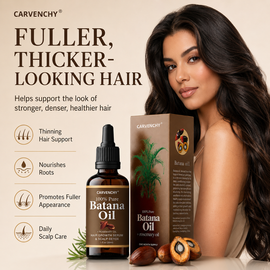 Batahna oil, strengthens healthy hair, makes hair longer, denser, and thicker