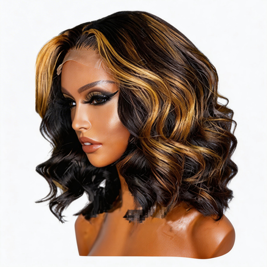 West Kiss 250% Density Right Side Part Glueless LayerCut Wig 6x8 Lace Closure Wig Body Wave Pre Cut Pre Bleached Ready Go Wigs
