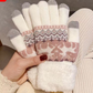 Warm Touchscreen Knit Gloves with Reindeer and Snowflake Pattern