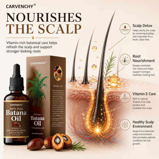Batahna oil, strengthens healthy hair, makes hair longer, denser, and thicker