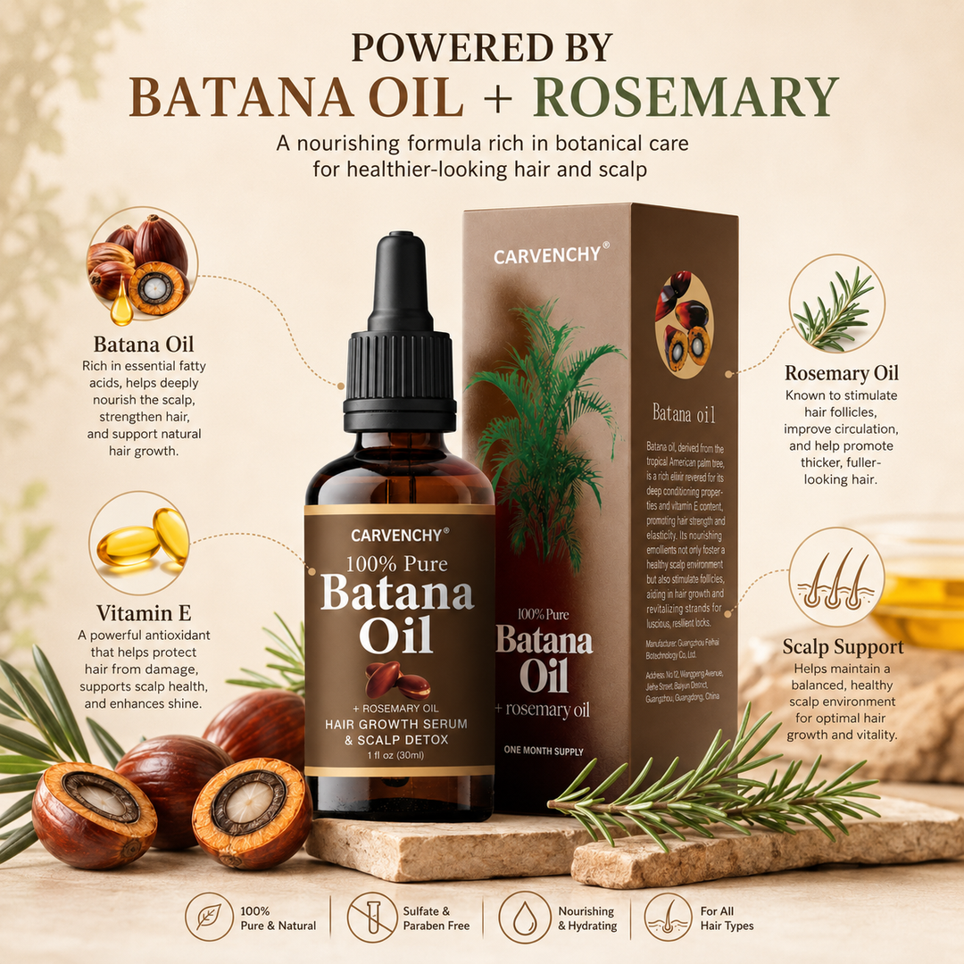 Batahna oil, strengthens healthy hair, makes hair longer, denser, and thicker