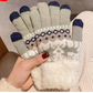 Warm Touchscreen Knit Gloves with Reindeer and Snowflake Pattern