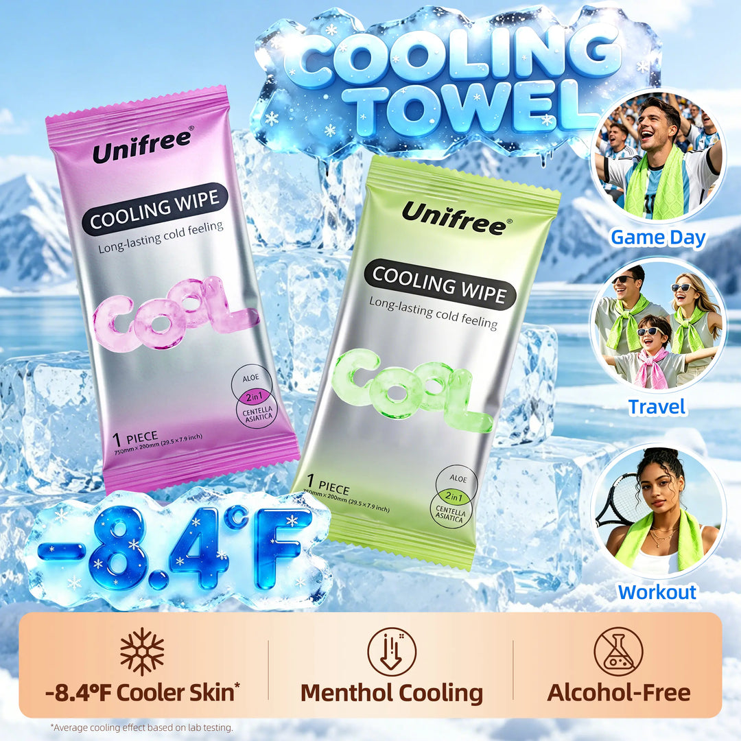 Pack of 10 Disposable Cooling Body Wipes