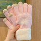 Warm Touchscreen Knit Gloves with Reindeer and Snowflake Pattern