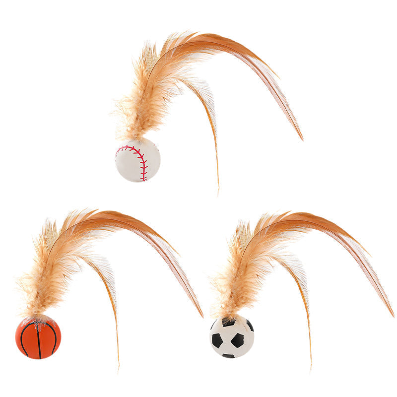 🔥2025 HOT SALE🐱 Interactive Cat Bouncy Ball with Feather