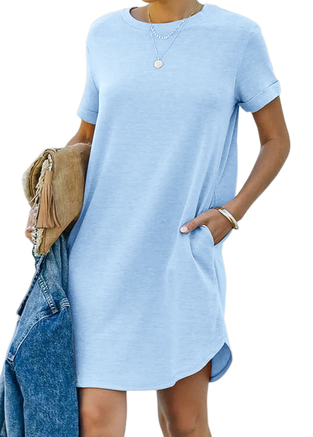 🔥LAST DAY SALE 57% OFF💝Women's Casual Short Sleeve T Shirt Dress