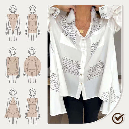 🎁Hot Sale 55%OFF💖Letter Print Fashion Lapel Shirt