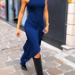 Round Neck Sleeveless Tie Solid Color Dress