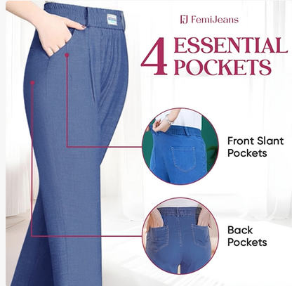 Women's High-Waisted Stretchy Straight-Leg Pants