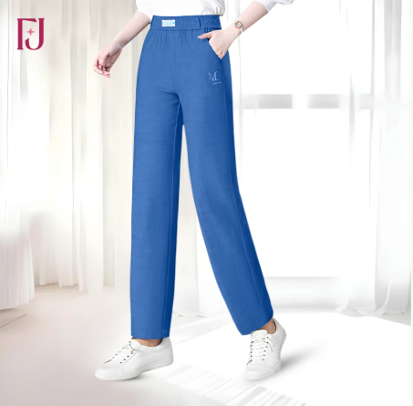 Women's High-Waisted Stretchy Straight-Leg Pants