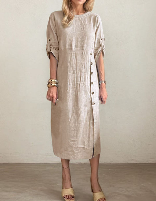 ⏳ Limited Time Hot Sale 50% OFF ✨Women's Button-Down Side Slit Maxi Dress