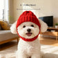 Red knitted dog hat with earflaps – Warm winter hat