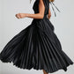 Timeless Elegance: Draped V-Neck Pleated Skirt Dress