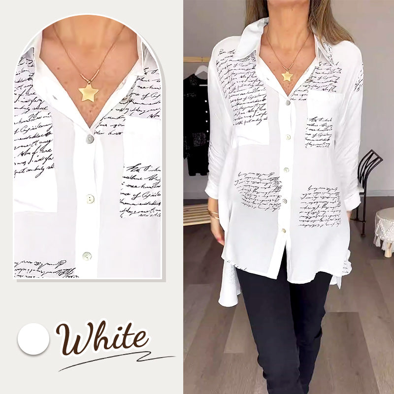 🎁Hot Sale 55%OFF💖Letter Print Fashion Lapel Shirt