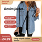 ✨Hot Sale 50% OFF🔥Oversized Fringe Denim Jean Jacket with Pocket