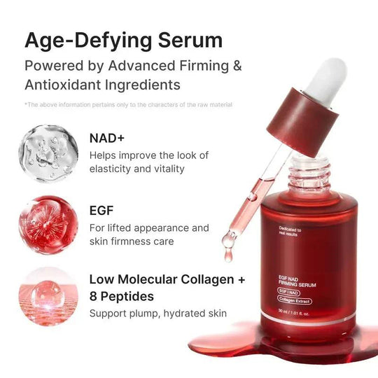 NAD+ EGF Firming Serum | NAD+, EGF, Collagen Extract, Anti-aging, Plumping, Radiance Boosting Serum | Cares for Look of Fine Lines, Skin Elasticity & Firmness For Youthful-looking Skin (30ml / 1.01 fl. oz.) | Korean Skincare, K-Beauty