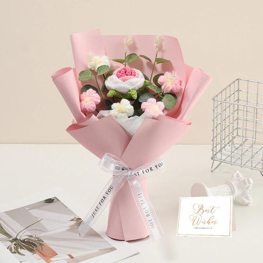 🌷 50% OFF NOW! 💕 Handmade Delicate Crochet Flower Bouquet – Mother's Day Special – Lifelike Design, Durable & Perfect Gift for Mom 🎁