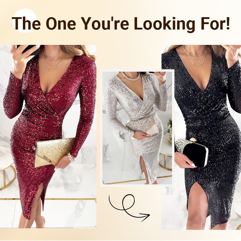 🎅🎄Christmas Hot Sales 50% OFF🔥✨New Arrival✨Sexy Sequin Body-con Dress