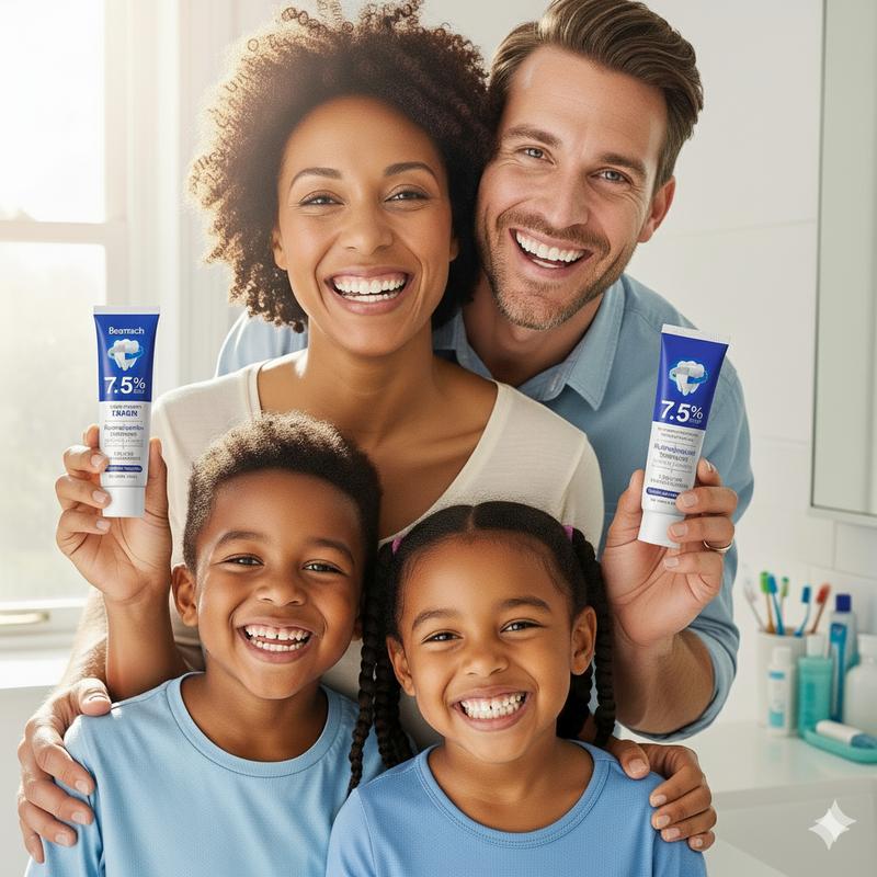 Beamach Fluoride-Free 7.5% Nano Hydroxyapatite Toothpaste for Enamel Repair & Gum Health - Gentle Mint Flavor, 4.23 oz Cleaning