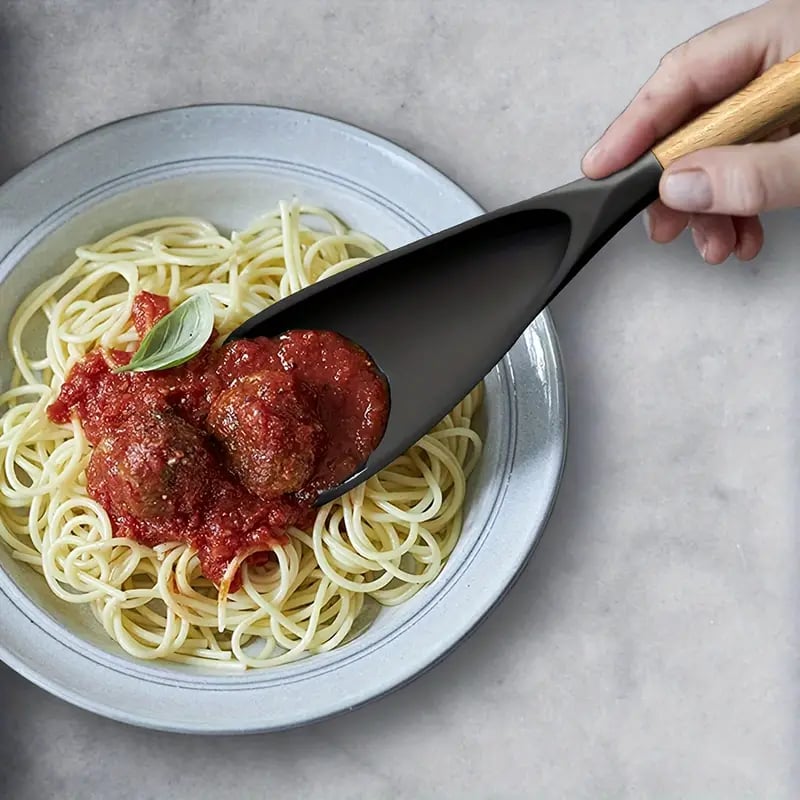 🔥🔥Silicone Salad Spatula with Wood Handle