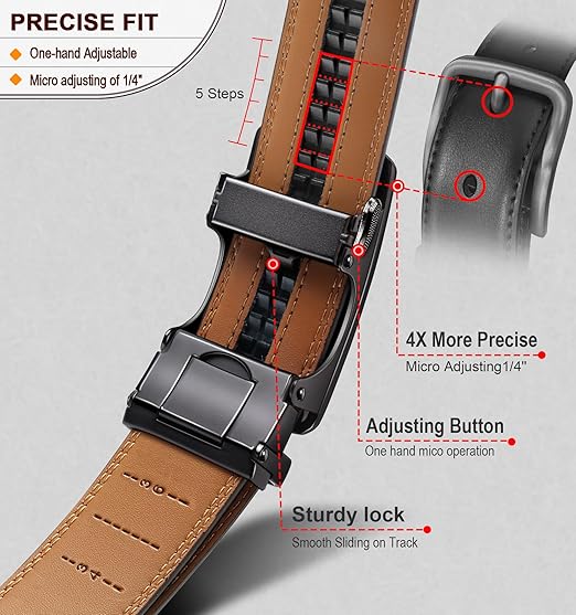 🌸LAST DAY PROMOTION - 50%OFF🌸 Leather Ratchet Belt With Adjustable Buckle