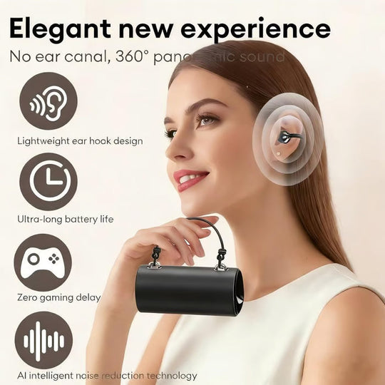 Fashionable Clip-On Wireless Headphones with Handbag