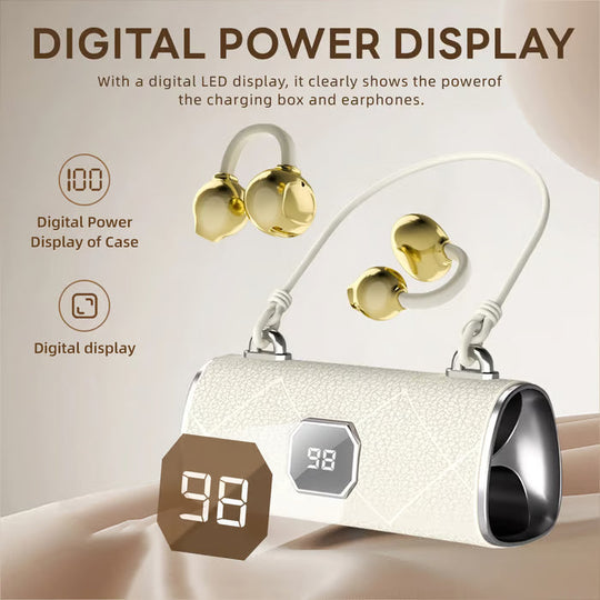 Fashionable Clip-On Wireless Headphones with Handbag