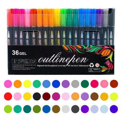 🔥Black Friday Sale 49%OFF-🎁 Double Outline Glitter Coloring Pen Set