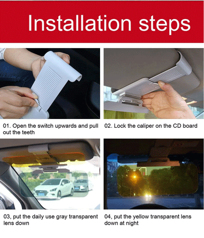 😎2 in 1 Car Anti-Glare Sun Visor