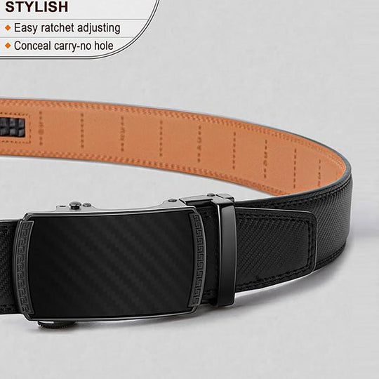 Mens Belt Leather Ratchet Easy Release Belt Dress and Casual Adjustable Belts for Men's Wear Gift Fathers Gift