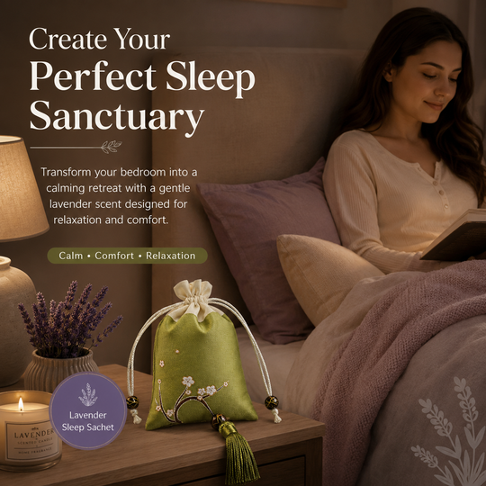 Lavender Herbal Sachet - relax, calm, bedtime routine, fall asleep faster, peaceful sleep environment