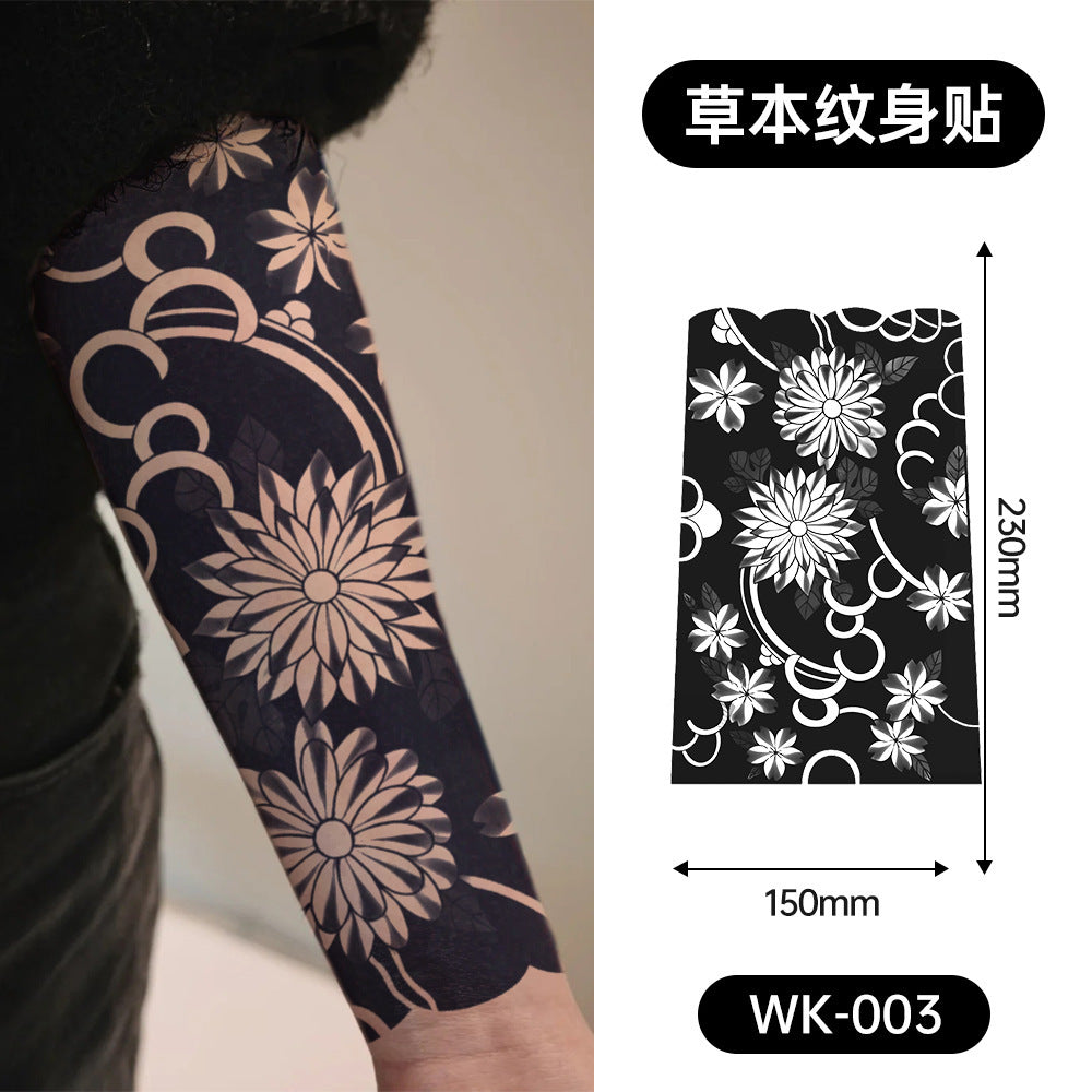Large Black Temporary Tattoo Stickers - Tribal Wolves, Tigers, Lions, Snakes, Skulls, 12 Fake Tattoo Stickers for Men & Women Arm Designs
