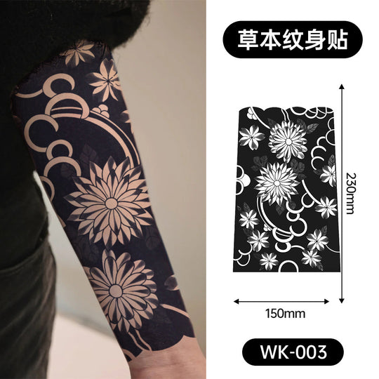 Large Black Temporary Tattoo Stickers - Tribal Wolves, Tigers, Lions, Snakes, Skulls, 12 Fake Tattoo Stickers for Men & Women Arm Designs