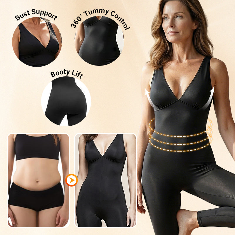 🥳2026 HOT SALE🥳💞50K+ SOLD!🌸🦋50% OFF High-Stretch V-Neck Jumpsuit – All-day ease for fitness & beyond. Breathable, flexible & effortlessly chic. Your go-to for movement. 🧘‍♀️💫