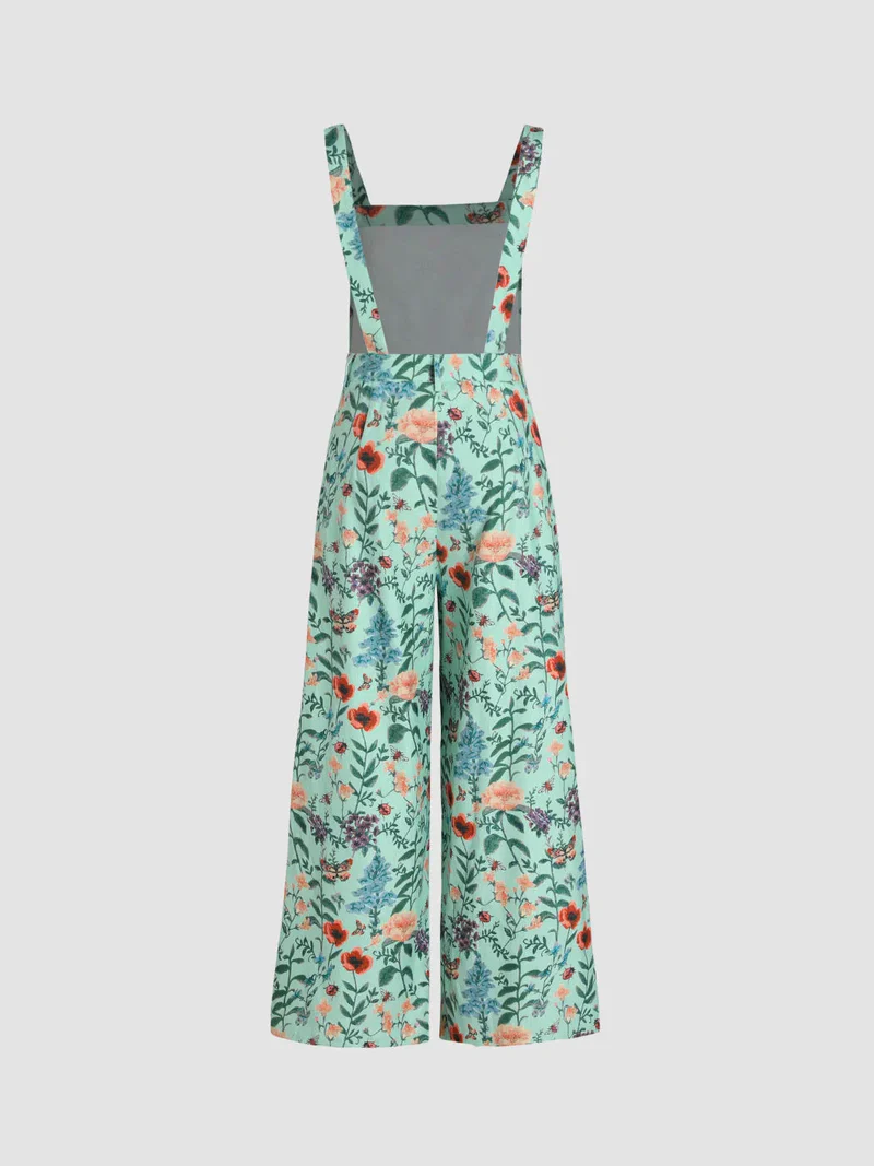 Floral Button Wide Leg Jumpsuit