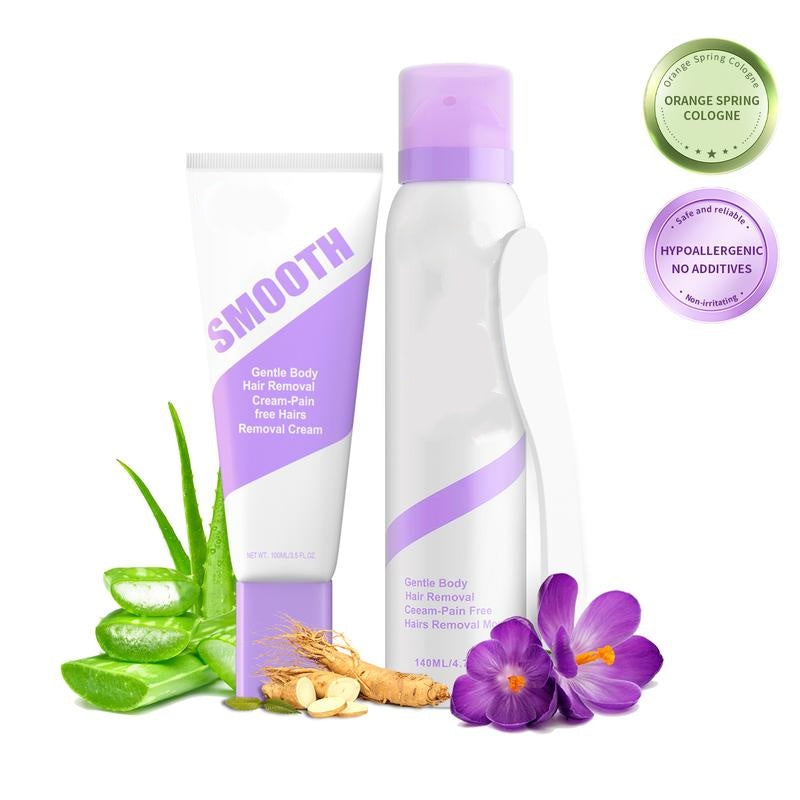 Bikini Pain-Free Hair Removal Cream for Sensitive Skin, Hypoallergenic Formula-Gentle & Fast-Acting Depilatory with Citrus Scent, Aloe & Hyaluronic Acid for Soothing Care, Suitable for Men & Women