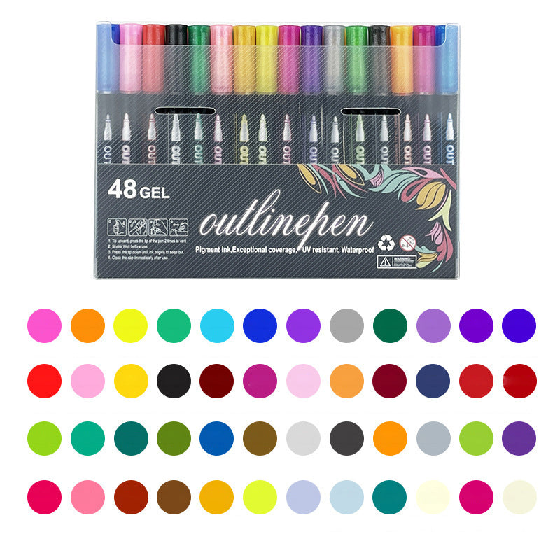 🔥Black Friday Sale 49%OFF-🎁 Double Outline Glitter Coloring Pen Set