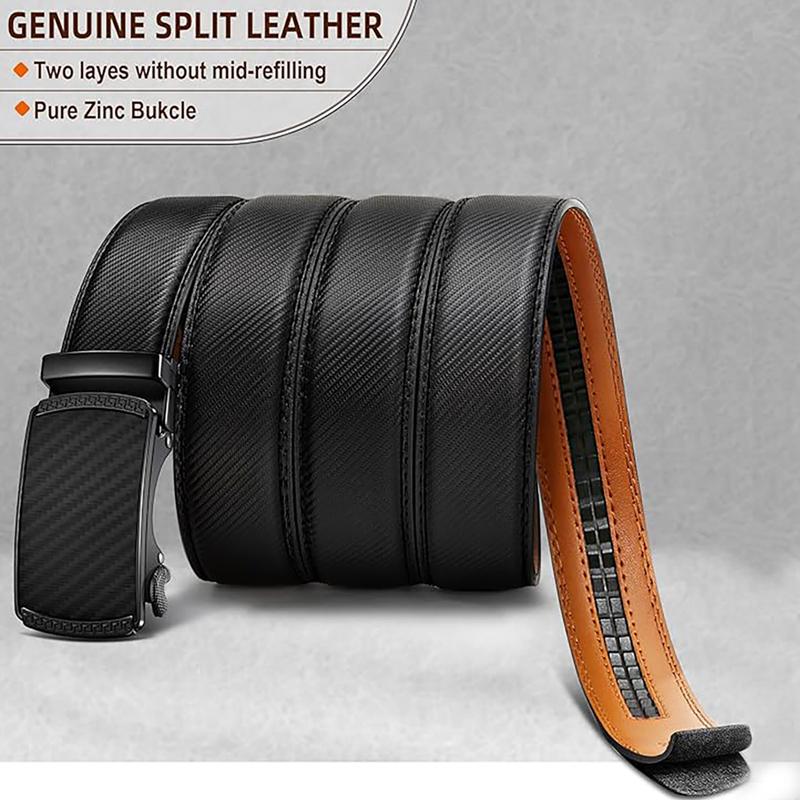 Mens Belt Leather Ratchet Easy Release Belt Dress and Casual Adjustable Belts for Men's Wear Gift Fathers Gift