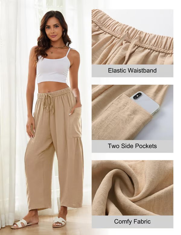 👖Women's Linen Casual Wide Leg Pants