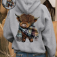 💖CHRISTMAS SALE 50% OFF!!🎁Cute Highland Cow Cozy Fleece-Lined Hooded Sweatshirt🦬2