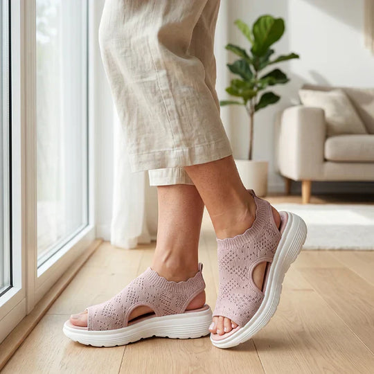 💐Women's Breathable Knit Platform Sandals – Air-permeable knit upper, cushioned sole & lightweight comfy summer footwear ✨