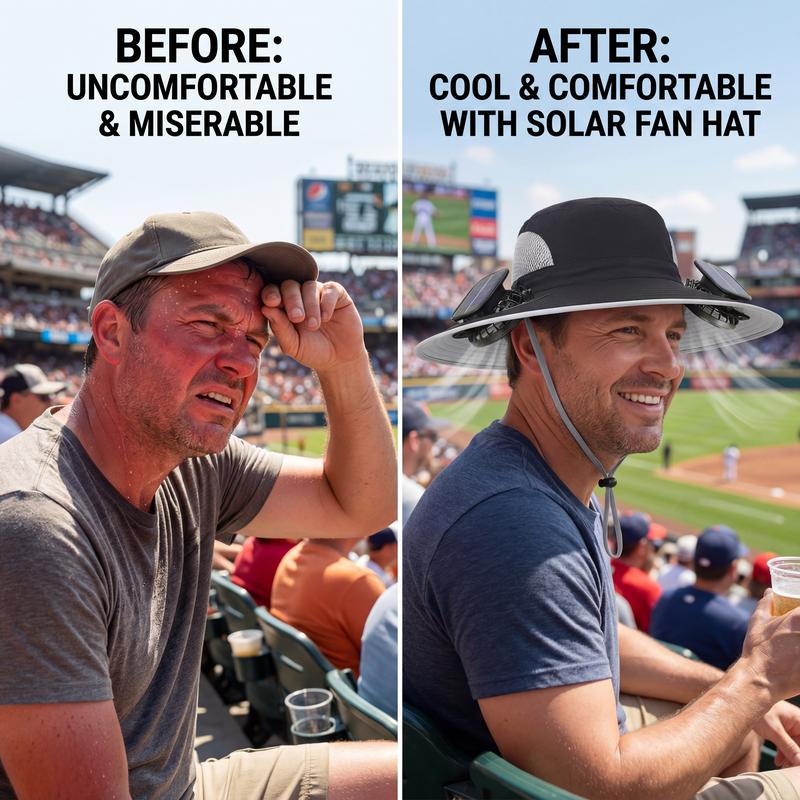 🔥Summer Promotion 49% OFF💥- Outdoor Wide Brim Sun Hat With Solar Fan