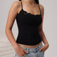 Padded Lace Cami Top Double Lined Sexy Tank Top Spaghetti Strap Club Party Shirt