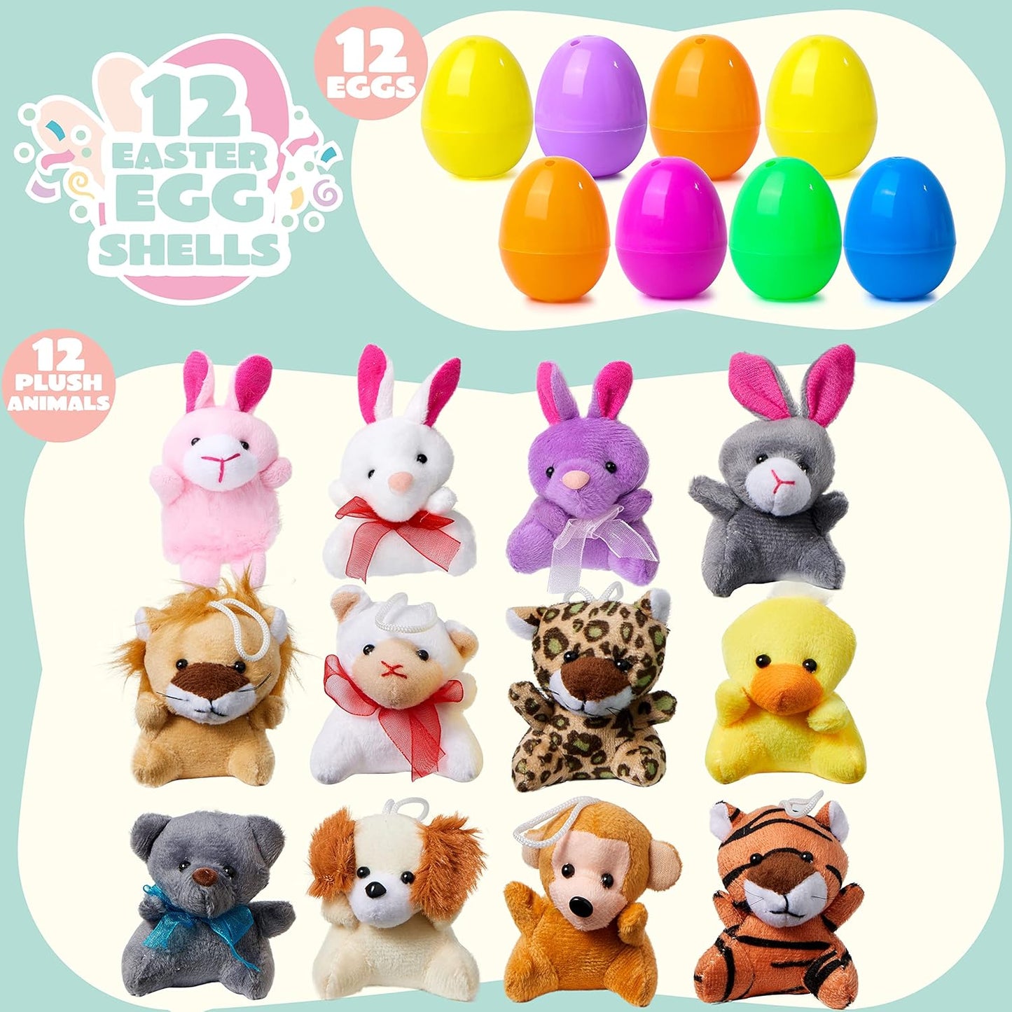 🔥2025 HOT SALE--50% OFF🔥 Prefilled Easter Eggs, Filled with Plush Animal Toys🔥