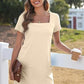💖LAST DAY SALE 50% OFF💖Women's Casual Square Neck Pocket Short Sleeve Dress with Pockets