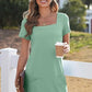 💖LAST DAY SALE 50% OFF💖Women's Casual Square Neck Pocket Short Sleeve Dress with Pockets