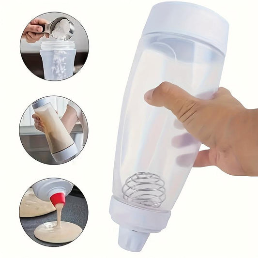 Handheld Batter Dispenser, Batter Mixing Bottle with Scale