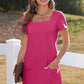 💖LAST DAY SALE 50% OFF💖Women's Casual Square Neck Pocket Short Sleeve Dress with Pockets